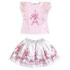 SS26 Girls Pink Paris T-Shirt & Skirt Set Dainty Delilah