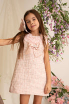 SS26 Naxos Girls Pink Ruffle Lace Tulle Dress Naxos