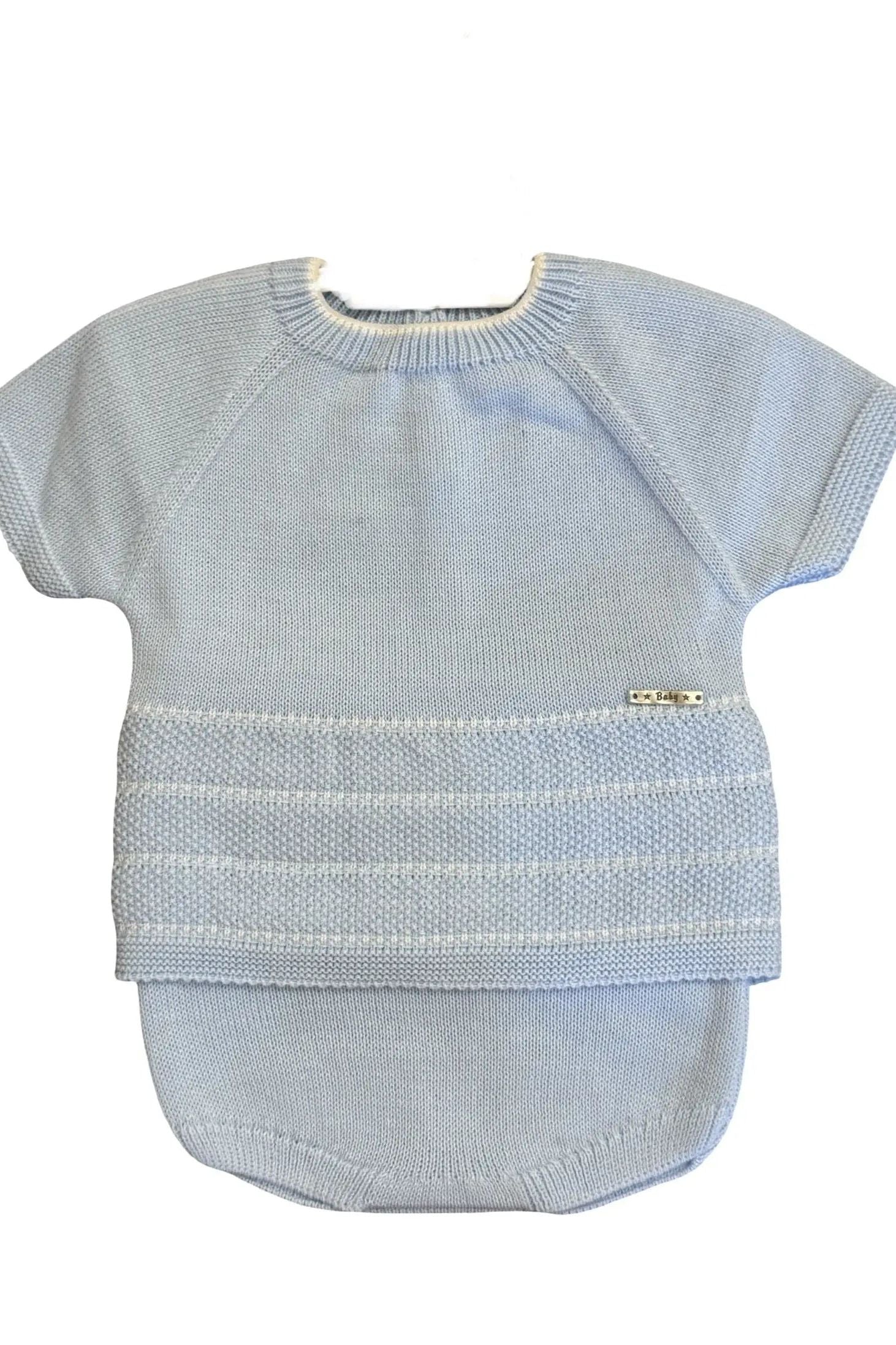 SS25 Boys Baby Blue Knitted Jam Pant Set Dainty Delilah