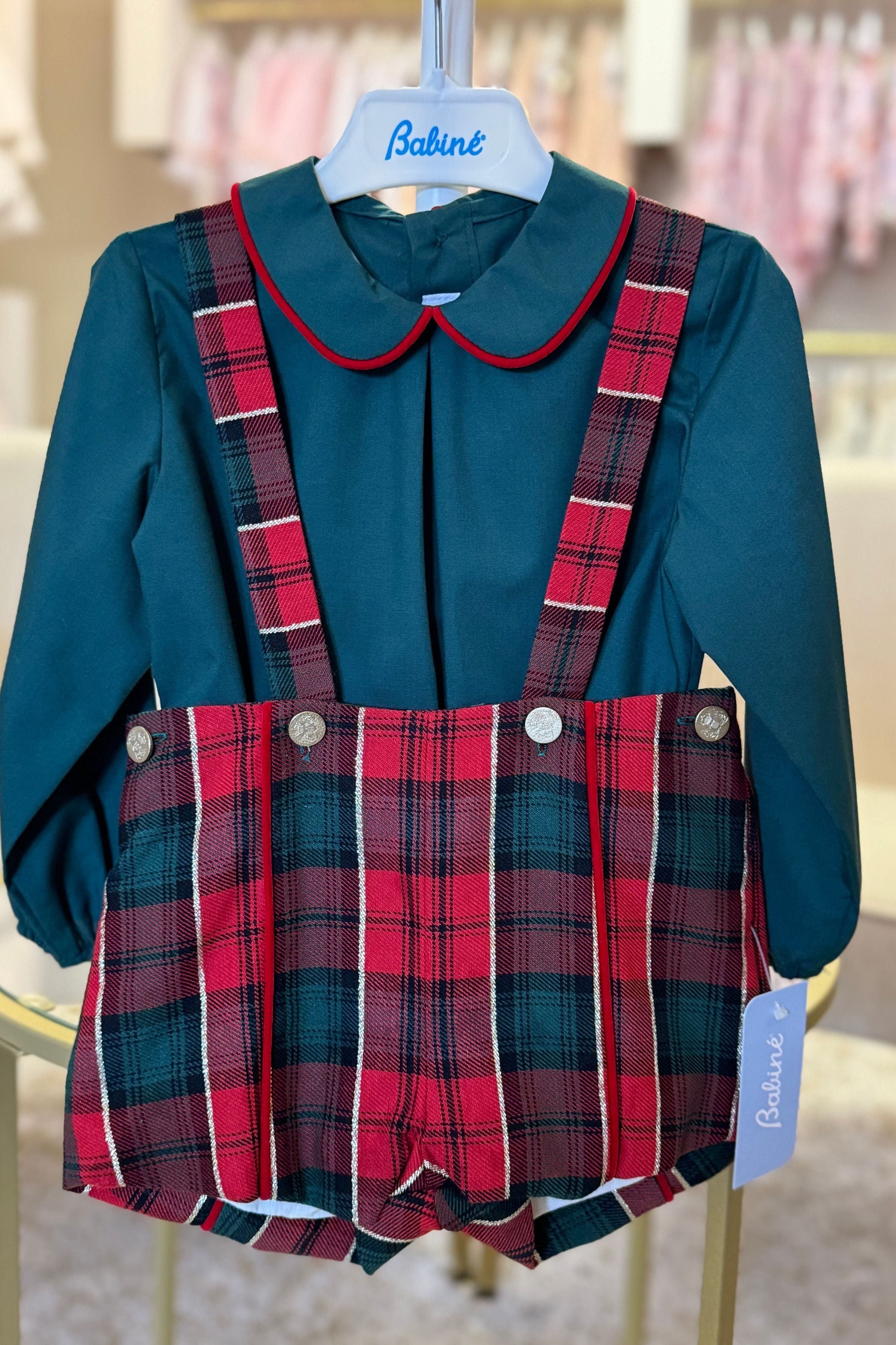 AW24 Babine Boys Christmas Tartan Romper Set