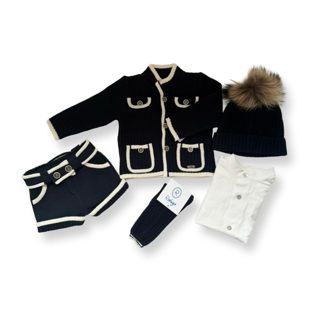 AW24 Rahigo Baby Boys Navy Set, Hat & Socks