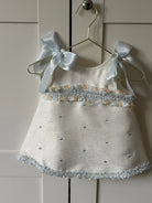 SS26 Baby Girls Blue Spot Open Back Tulle Dress Dainty Delilah