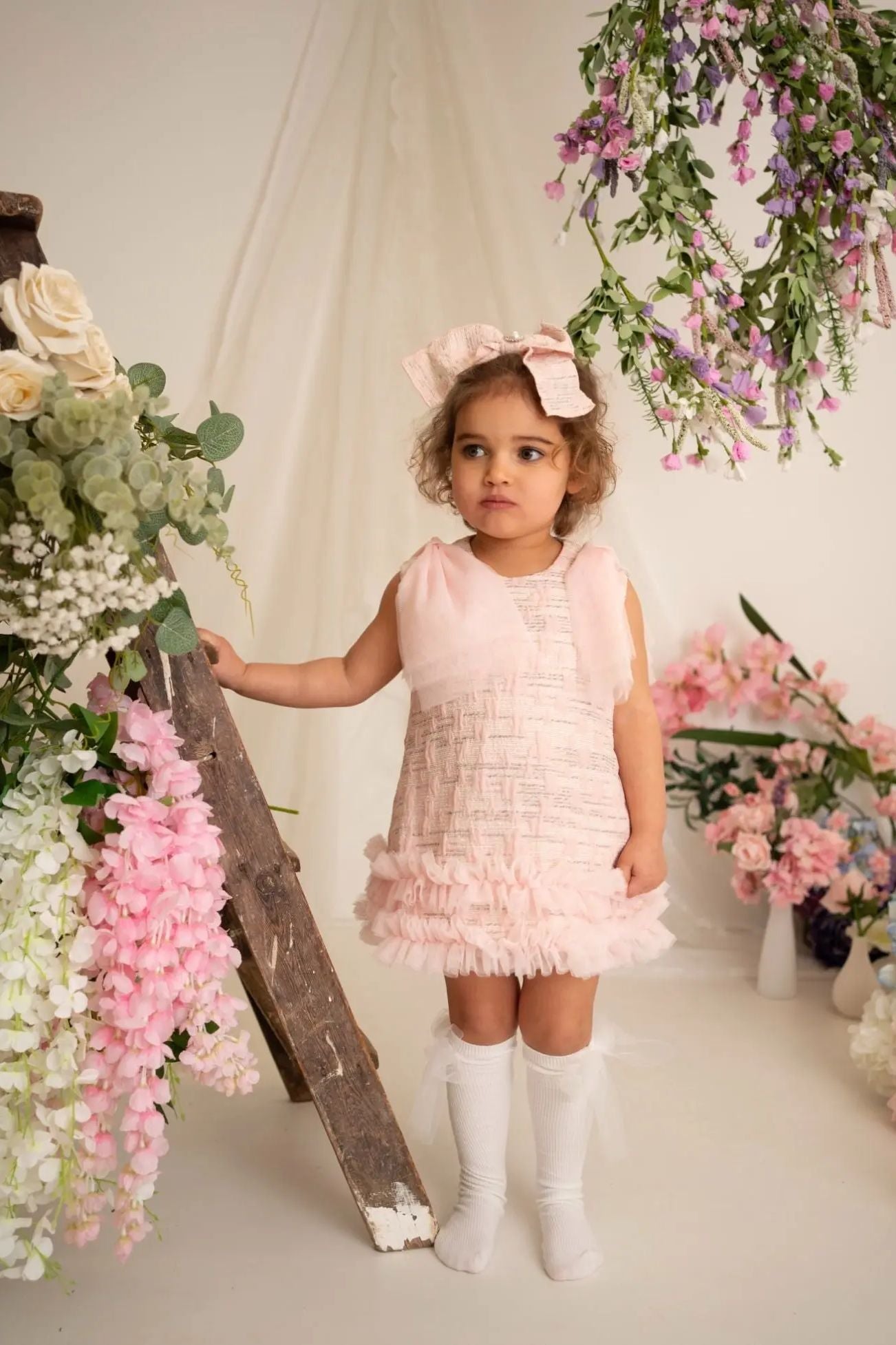 SS26 Naxos Baby Girls Pink Tulle Dress & Knickers Naxos