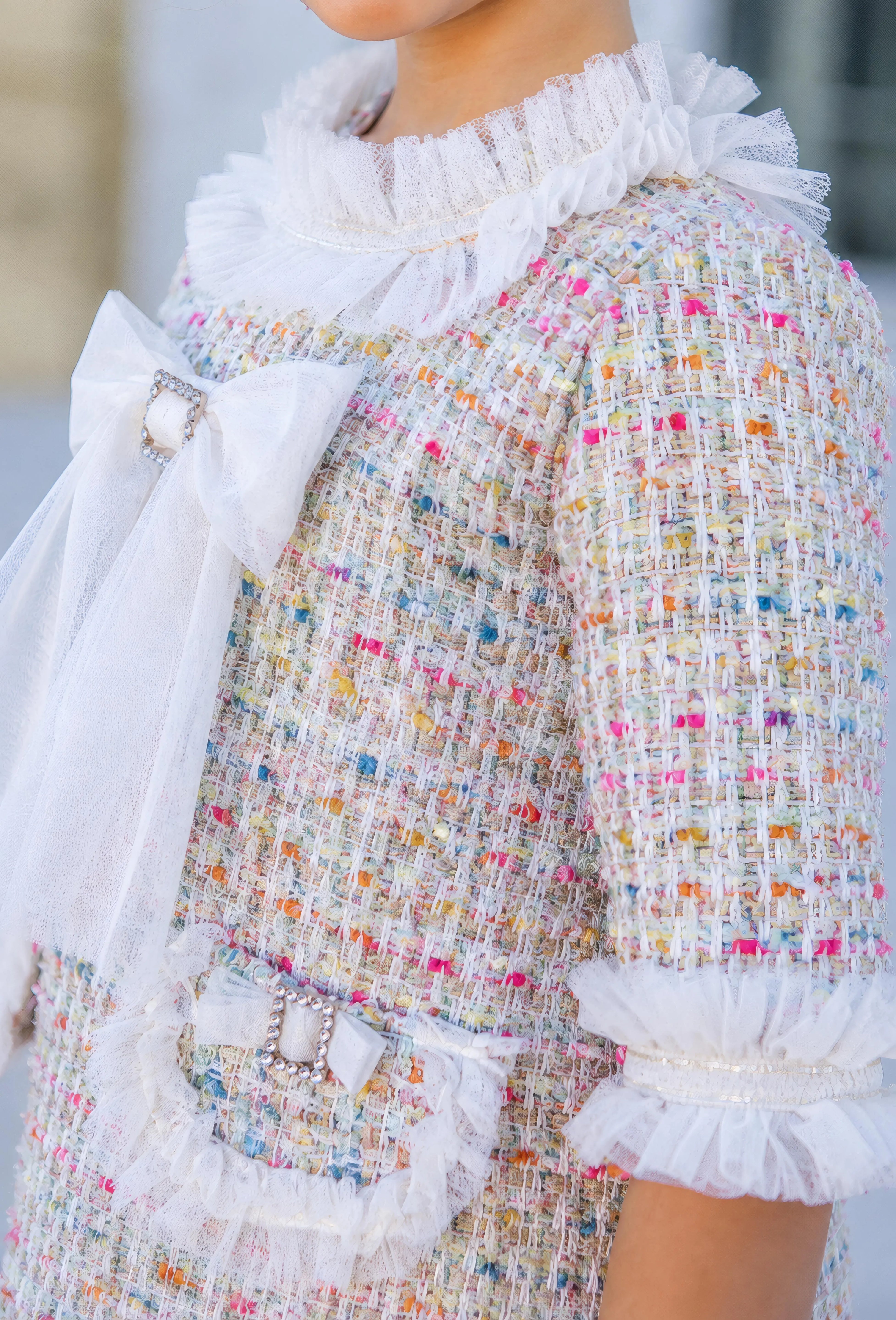 AW26 Naxos Multi Tweed Chanel A Line Dress Naxos