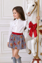 AW26 Miranda Girls Teddy Bear Blouse & Skirt Set Miranda