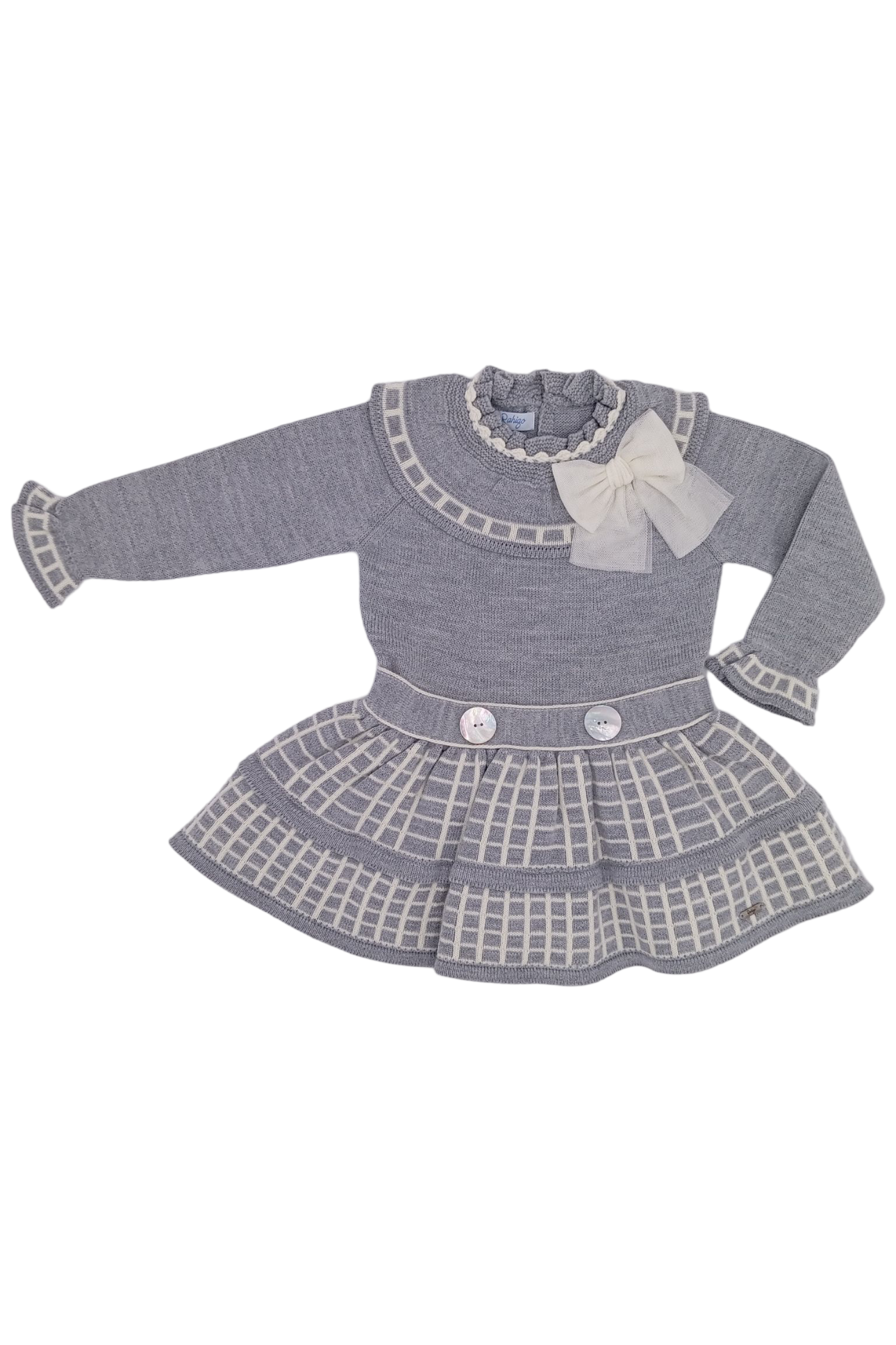 AW24 Rahigo Girls Grey Knitted Dress