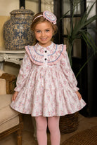 AW26 Rochy Girls Pink Floral Bow Print Dress Rochy