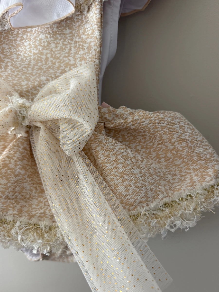 SS26 Naxos Girls Gold Metallic Hair Bow Naxos