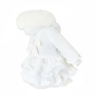Girls White Frilly Fur Coat Dainty Delilah