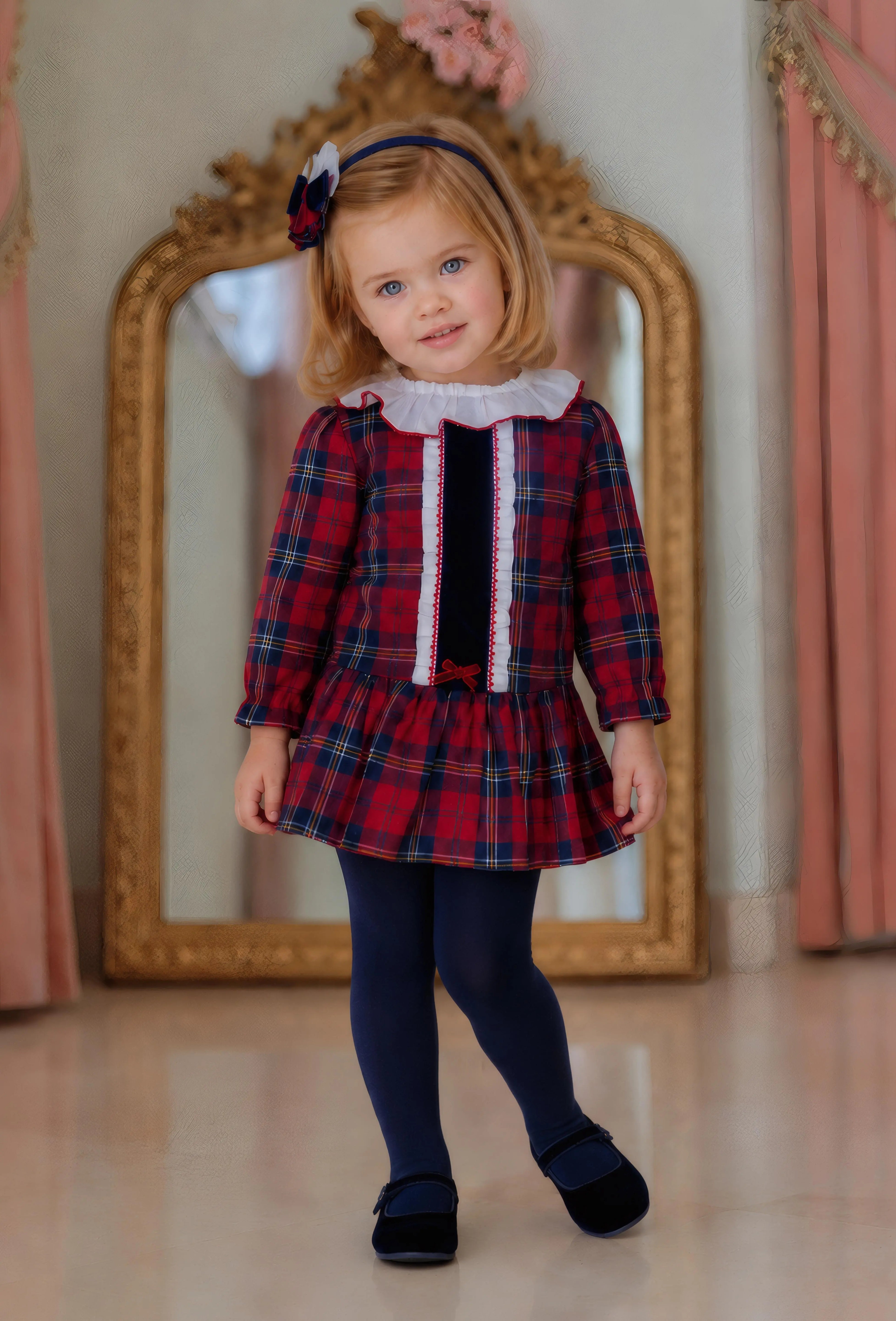AW26 Miranda Girls Red Tartan Dress Miranda