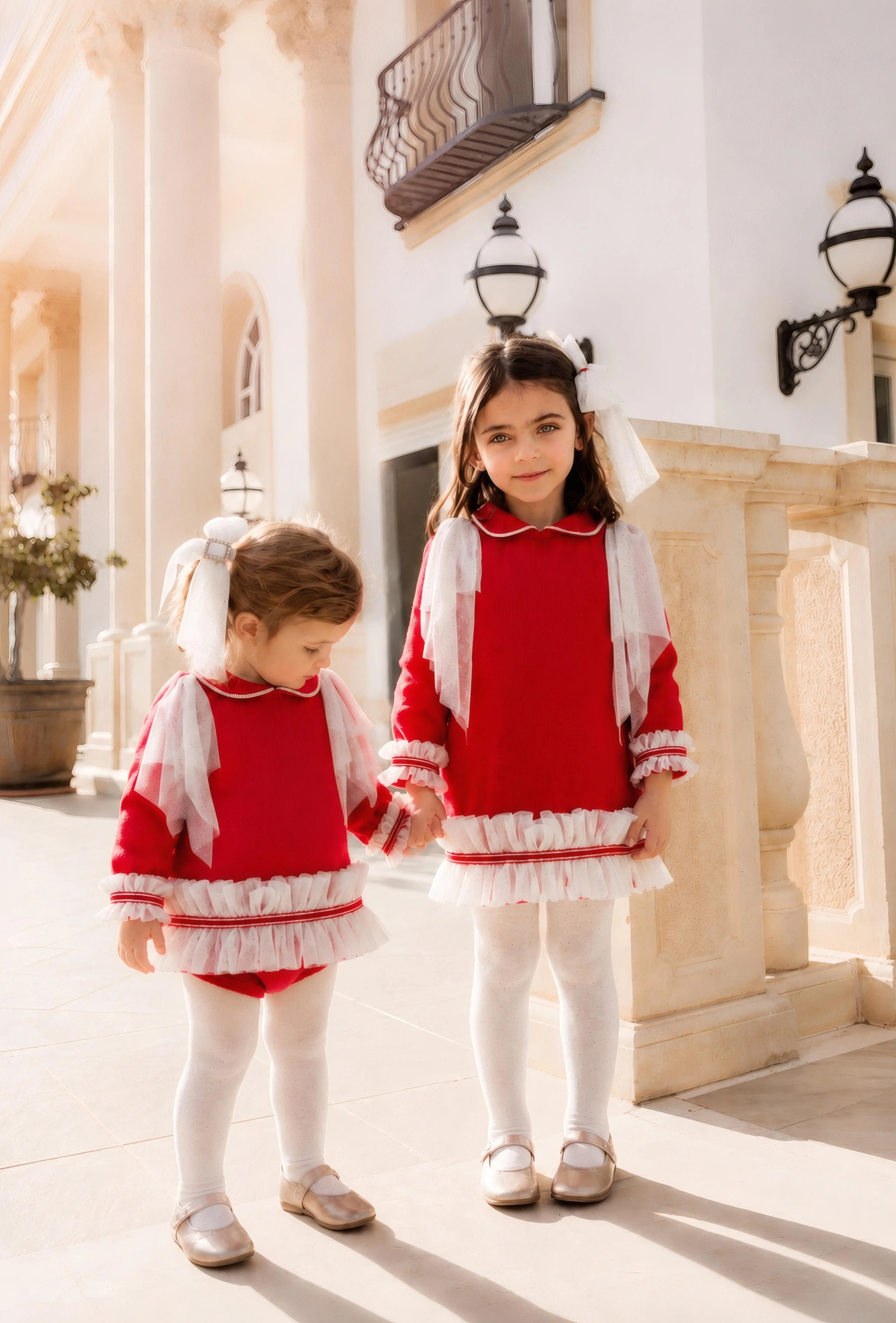 AW26 Naxos Girls Red Christmas A Line Dress Naxos