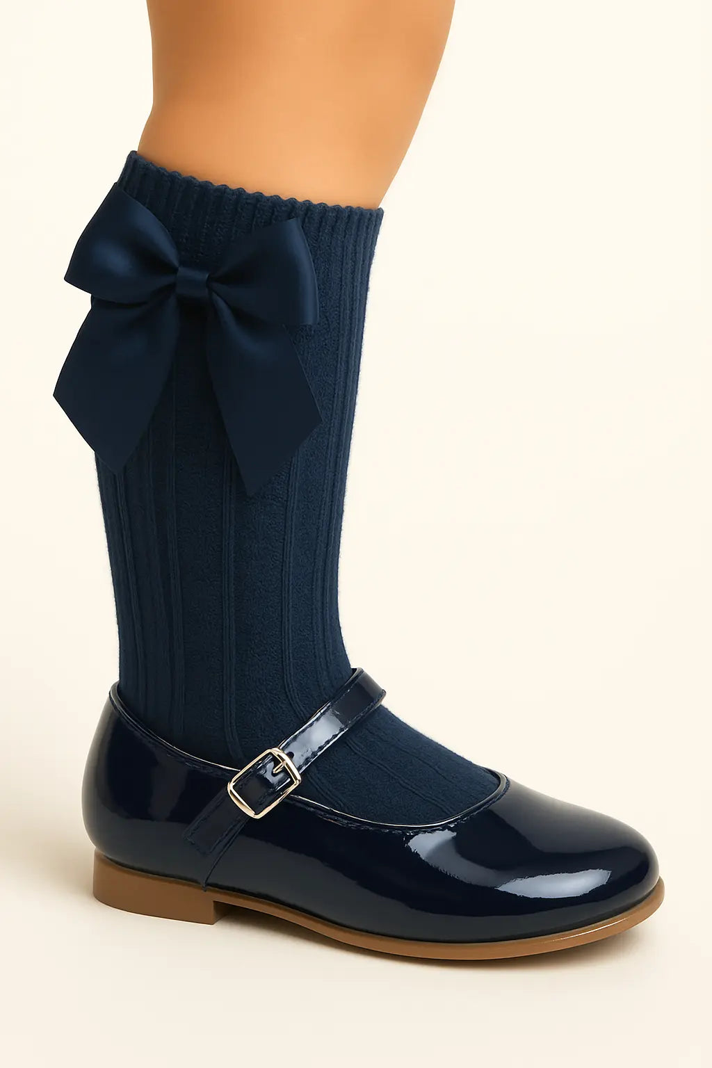 Girls Spanish Navy Blue Patent Mary Jane Shoes Dainty Delilah
