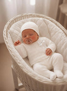 AW26 Ivory Spanish Baby Unisex Knitted Hospital Outfit Dainty Delilah
