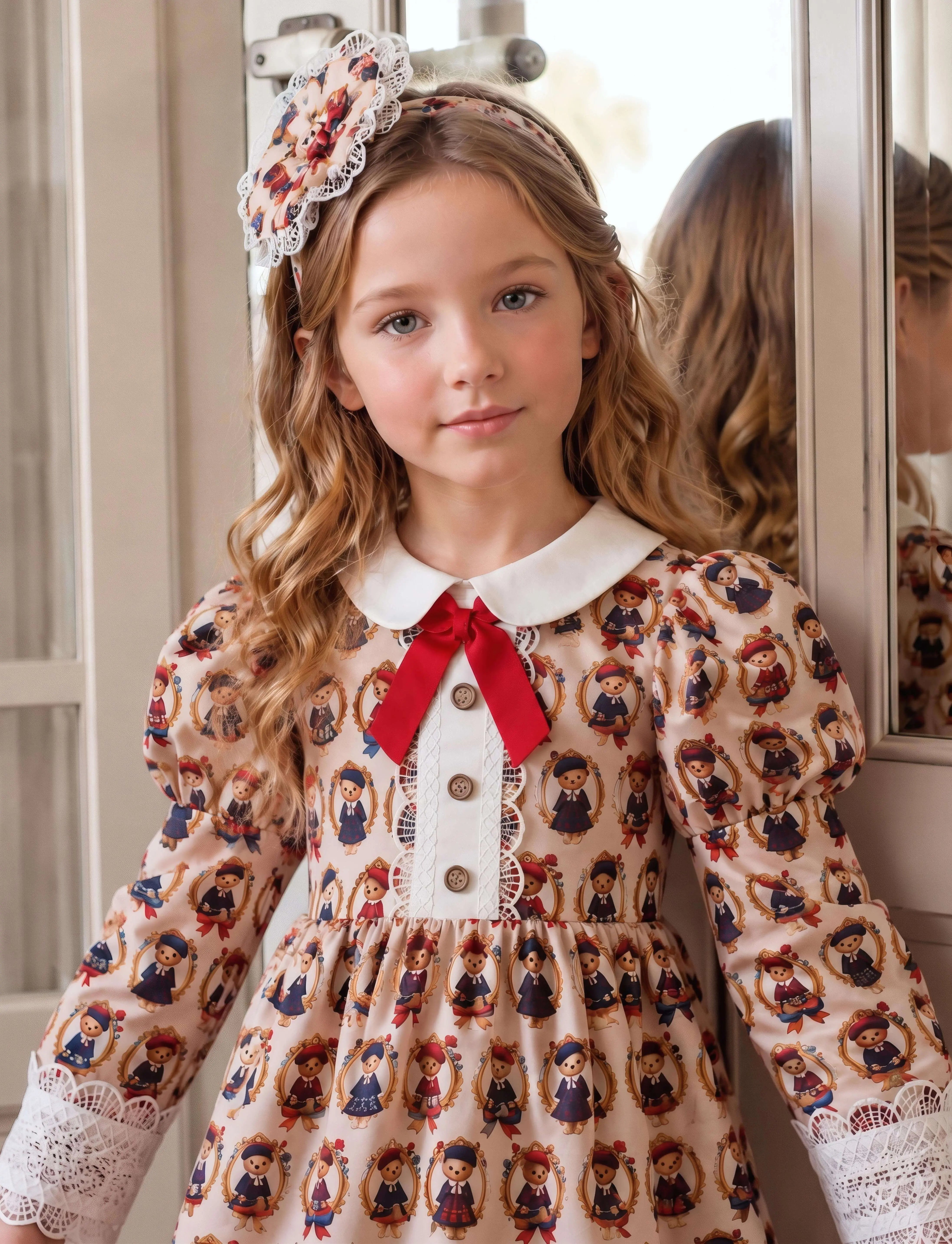AW26 Rochy Girls Teddy Bear Print Dress