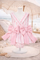 Girls Summer Pink Stripe Swimming Costume Dainty Delilah