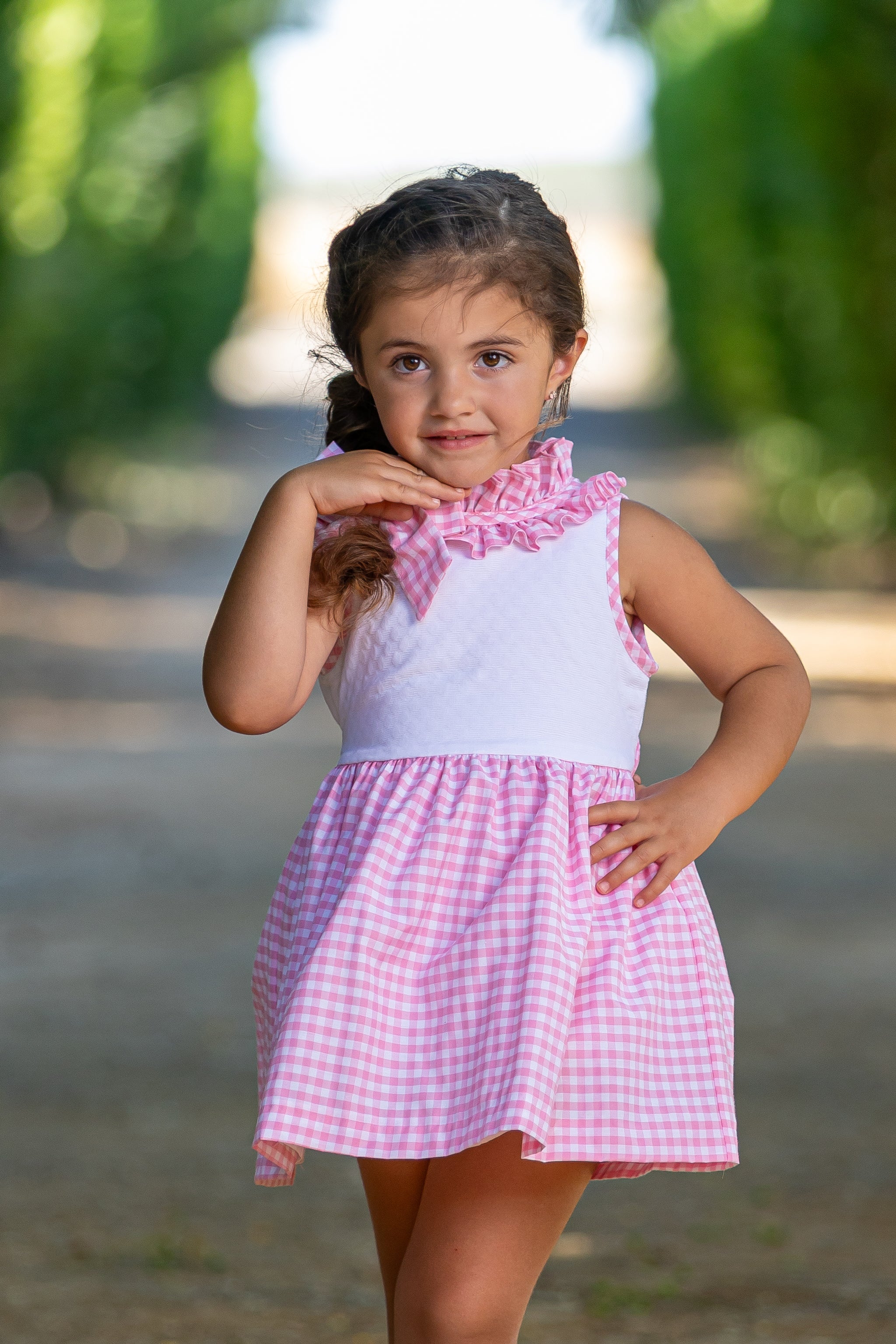 SS25 Babine Girls Pink Gingham Dress