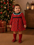 AW24 Miranda Baby Girls Red Check Dress