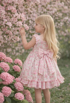 Miranda Girls Pink Floral Bow Back Dress Miranda
