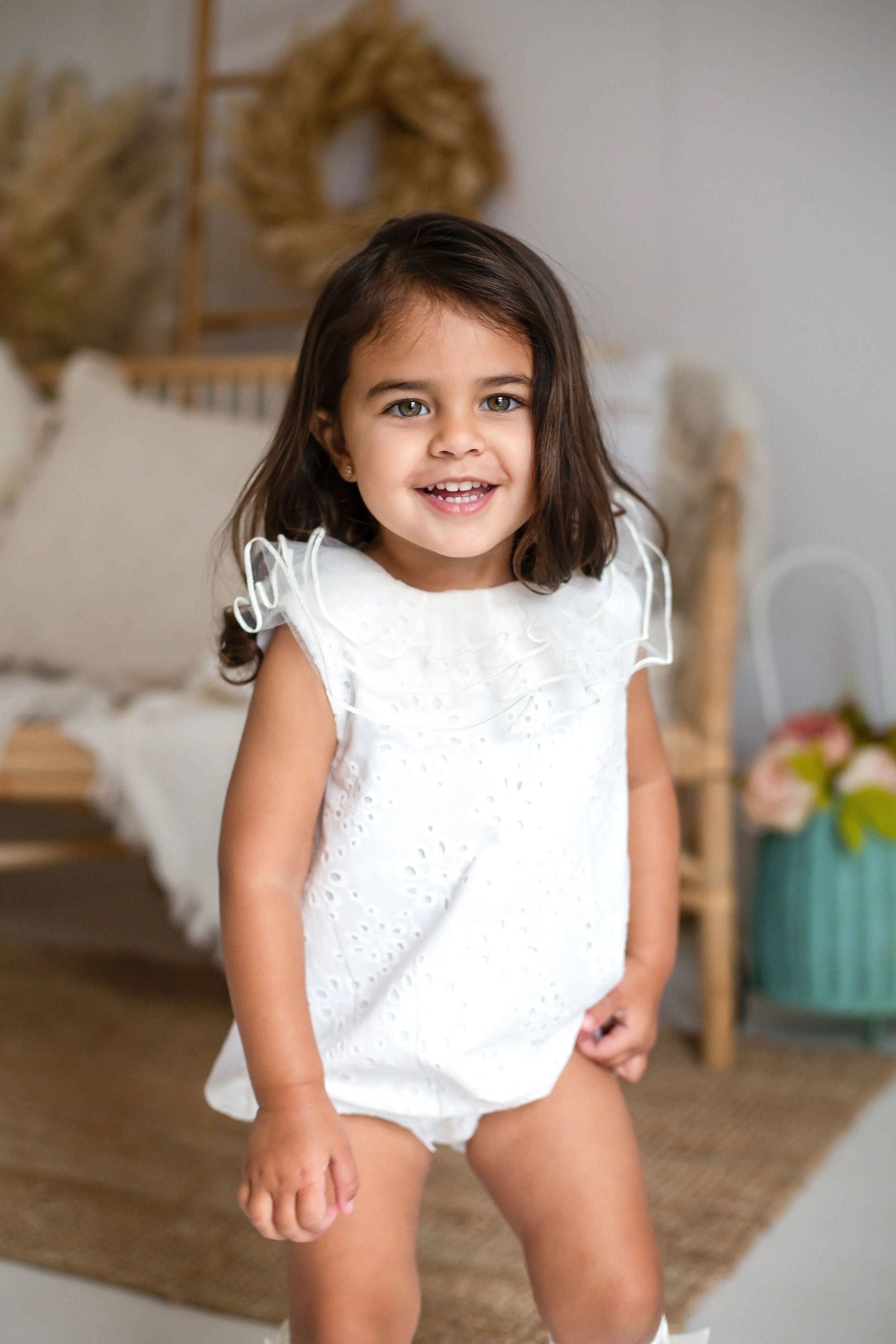 SS25 Baby Girls Cream Indie Romper Dainty Delilah