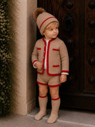 AW26 Rahigo Baby Boys Camel & Red Knitted Short 5P Set Rahigo Moda Infantil