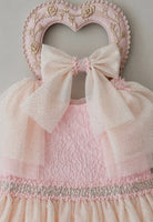 SS26 Naxos Girls Pink Damask Tulle Hair Bow Naxos