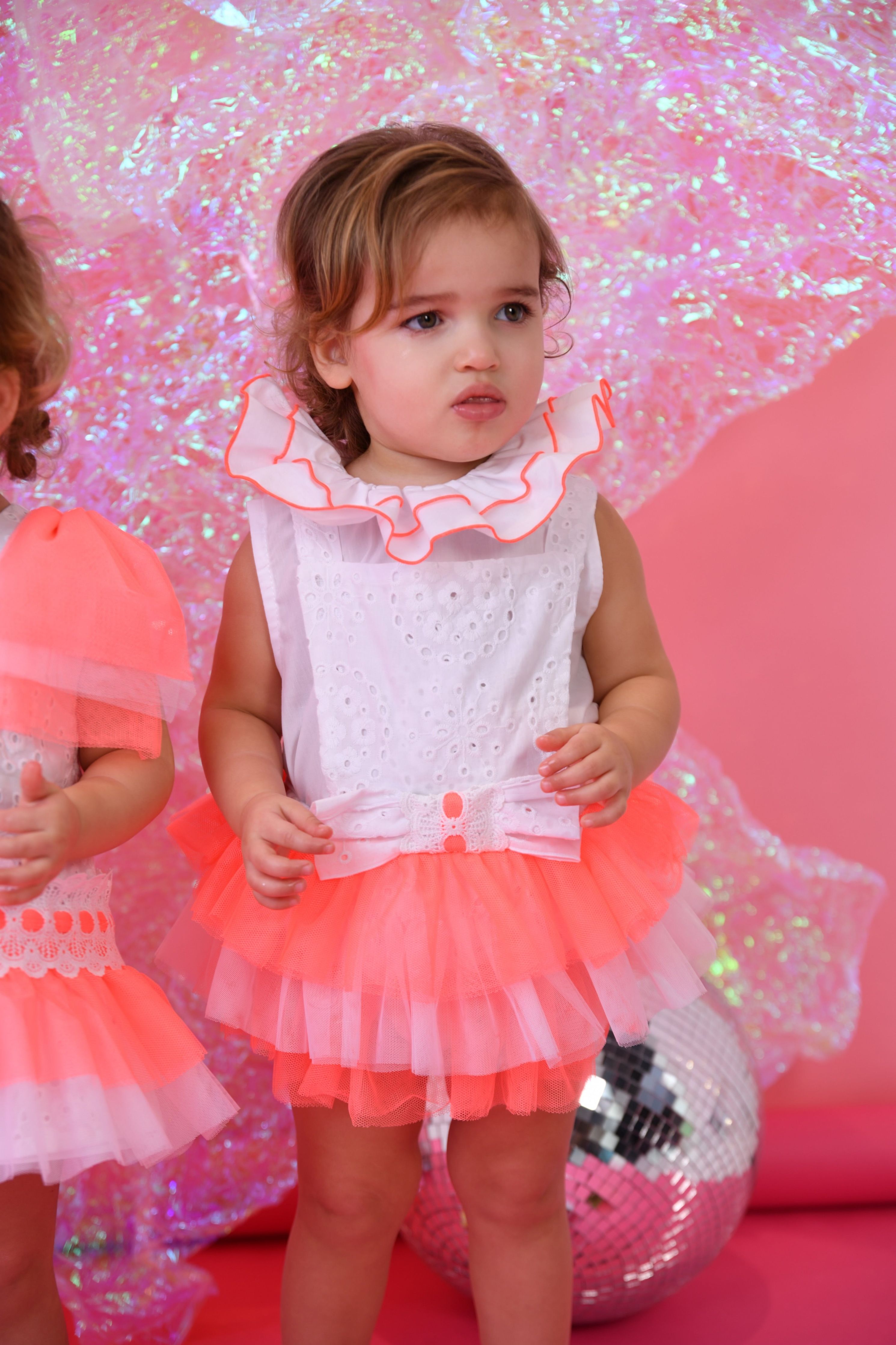 SS25 Naxos Baby Girls Neon Tulle Romper Set