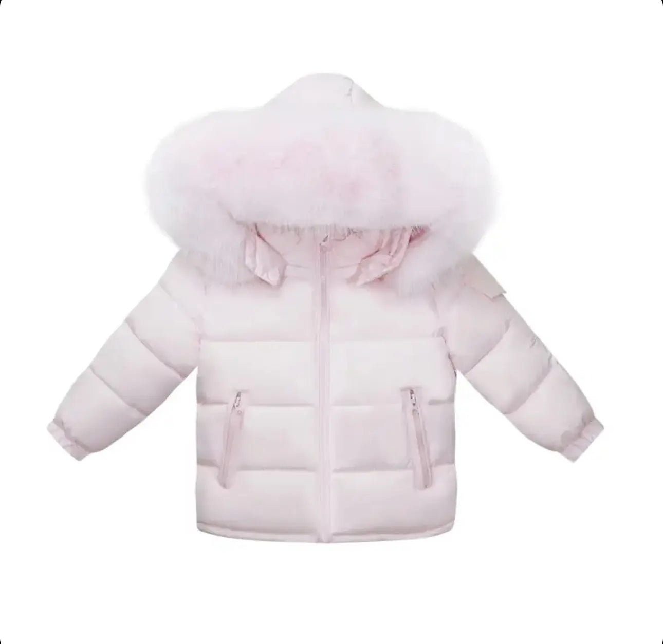 Baby Pink Fur Hood Unisex Coat Dainty Delilah