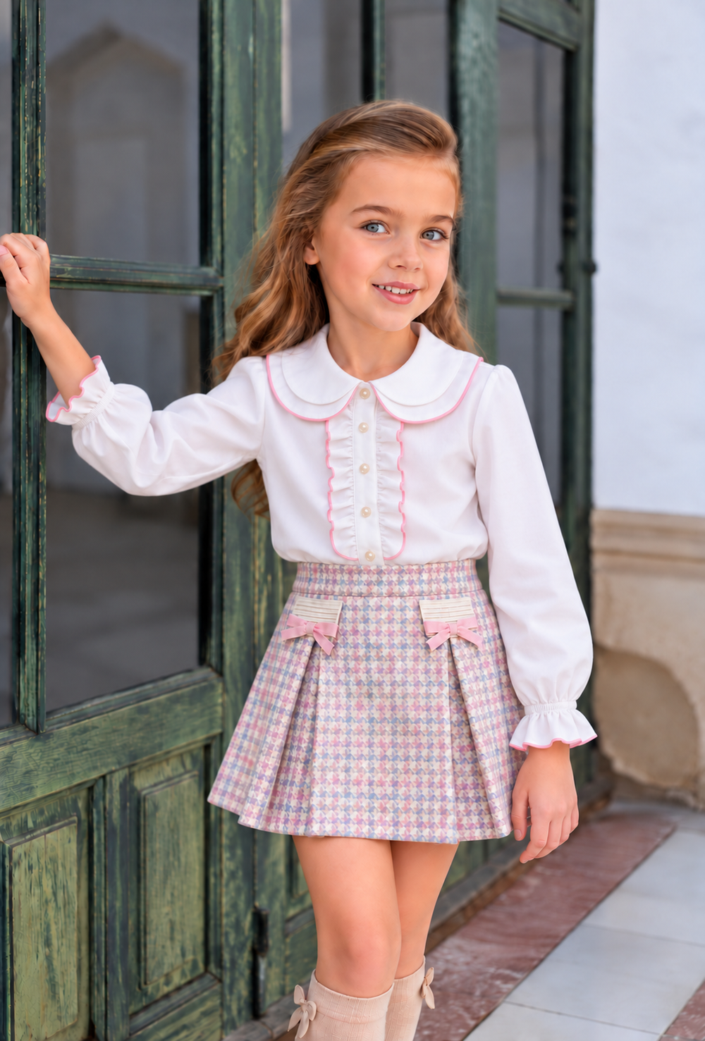 AW26 Basmarti Pink Tweed Shirt & Short Set