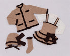 AW26 Rahigo Baby Girls Camel & Brown Cardigan,Pinafore,Shirt,Bonnet & Socks Rahigo Moda Infantil