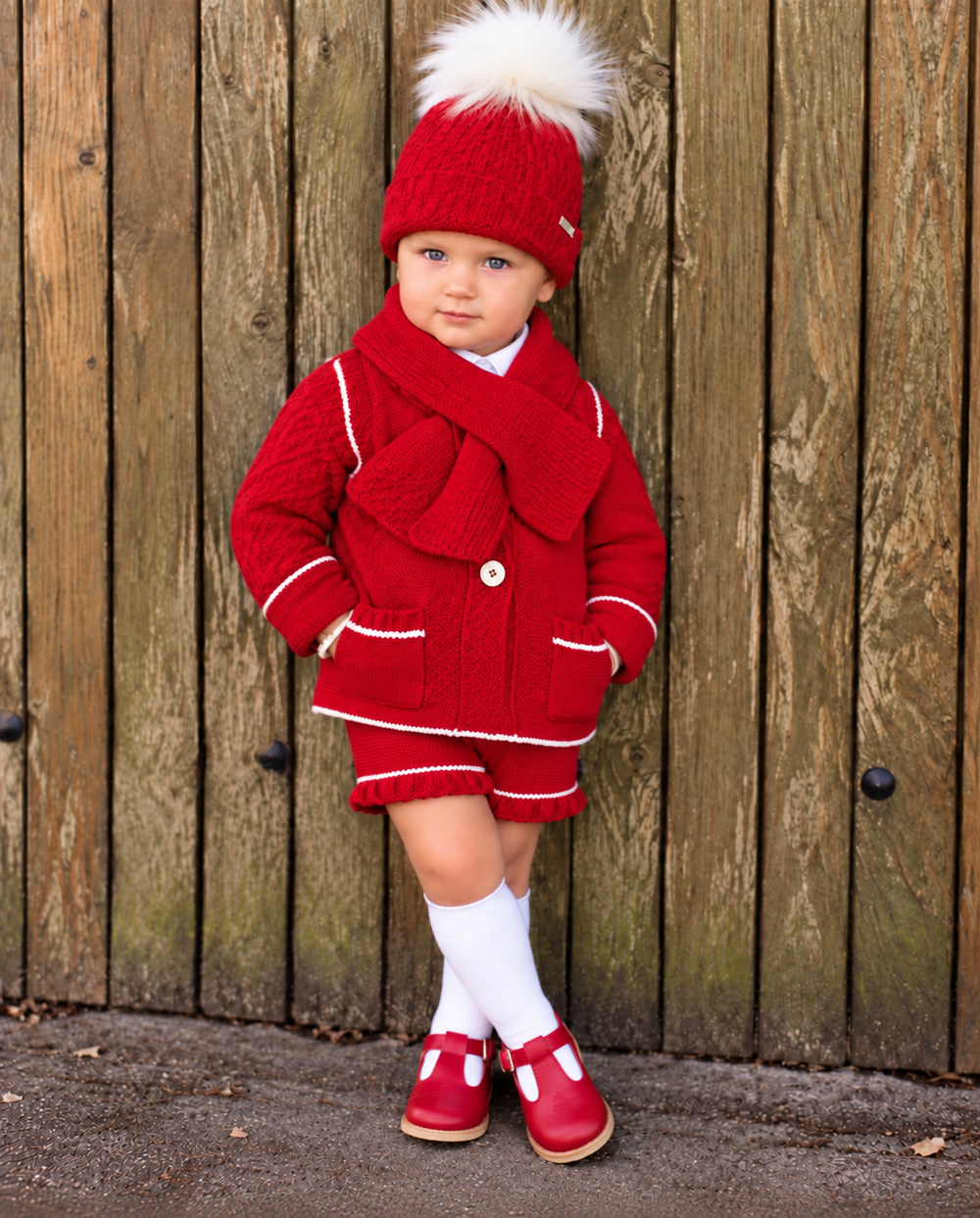 AW26 Rahigo Baby Boys Red Knitted Short 6p Set