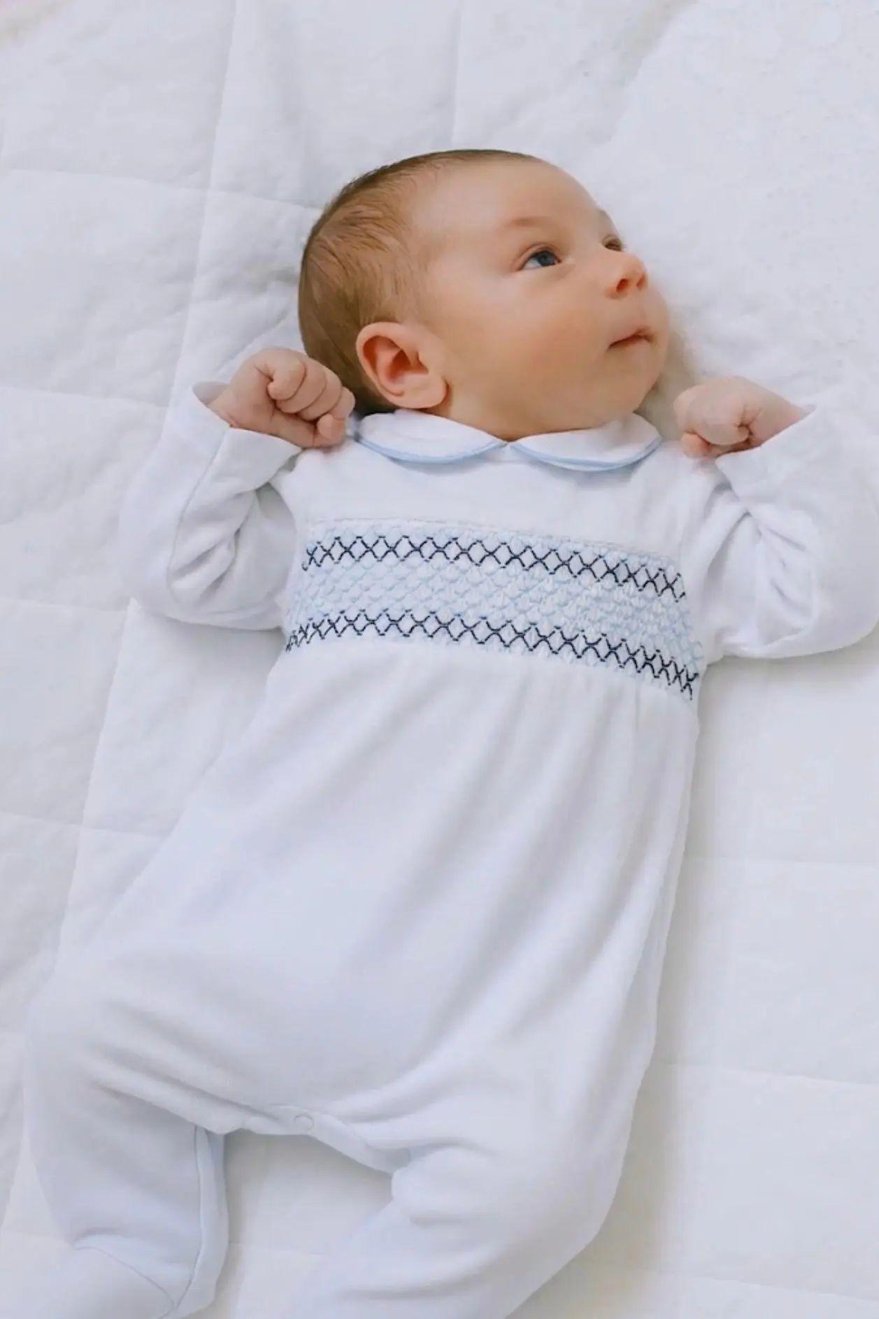 Dainty Delilah Baby Boys Velour Smock Spanish Babygrow Dainty Delilah