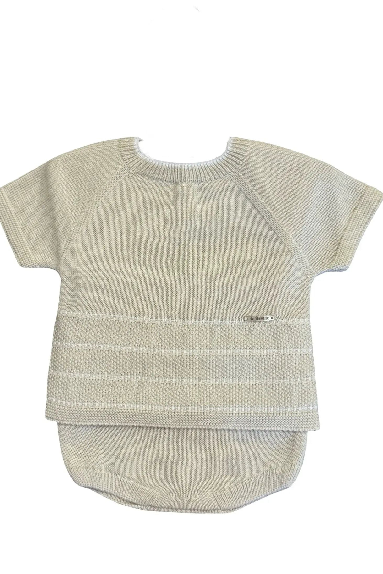 SS25 Boy Beige Knitted Jam Pant Set Dainty Delilah