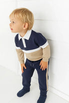 AW25 Dainty Delilah Navy & Beige Boys Tracksuit Dainty Delilah