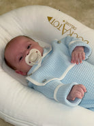 Unisex Baby Blue Knitted Romper Dainty Delilah