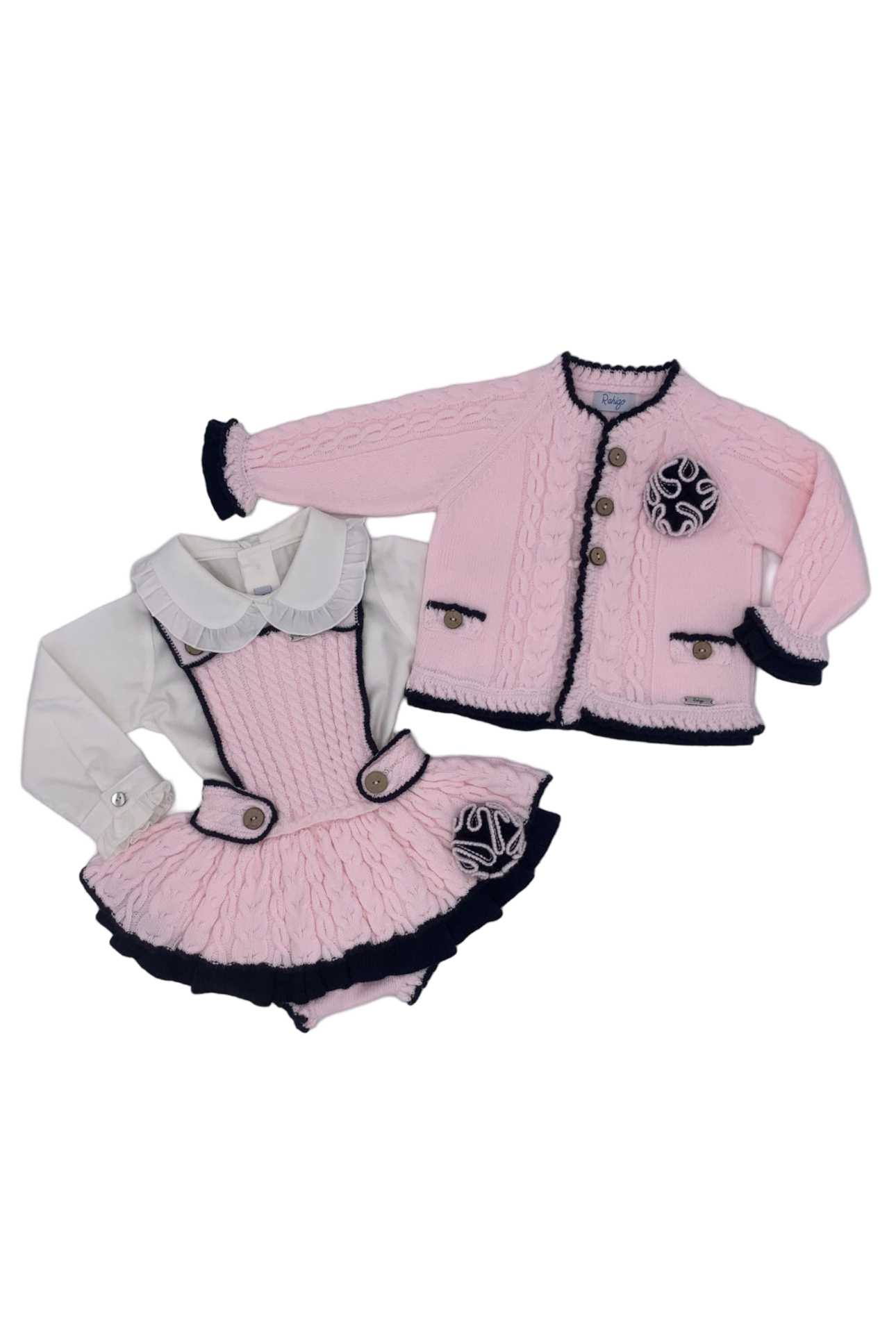 AW24 Rahigo Baby Girls Pink & Navy 3p set & Socks