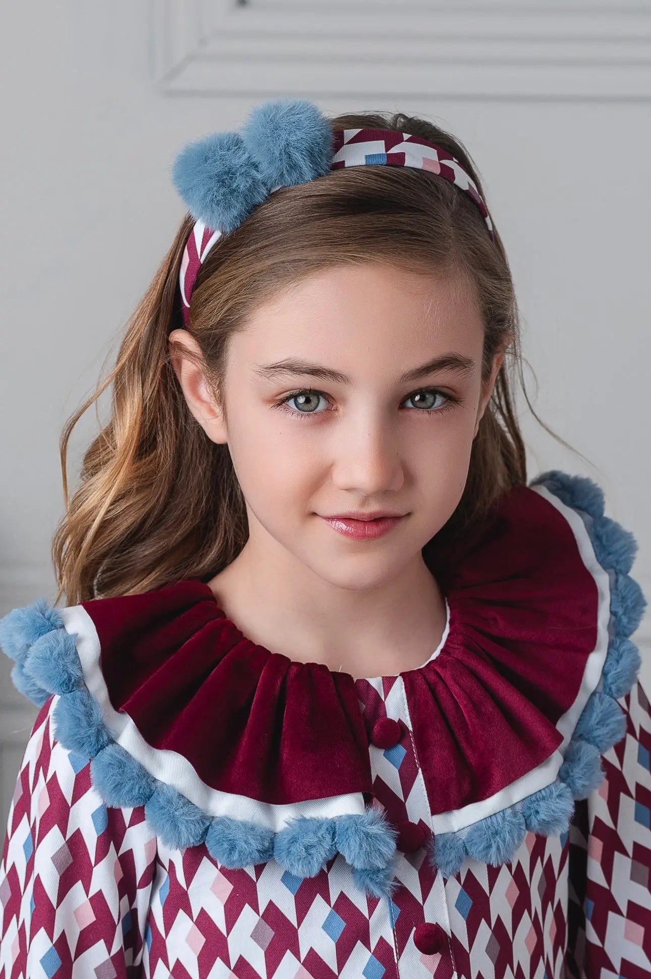 AW25 Rochy Girls Burgundy Pom Pom Headband Rochy