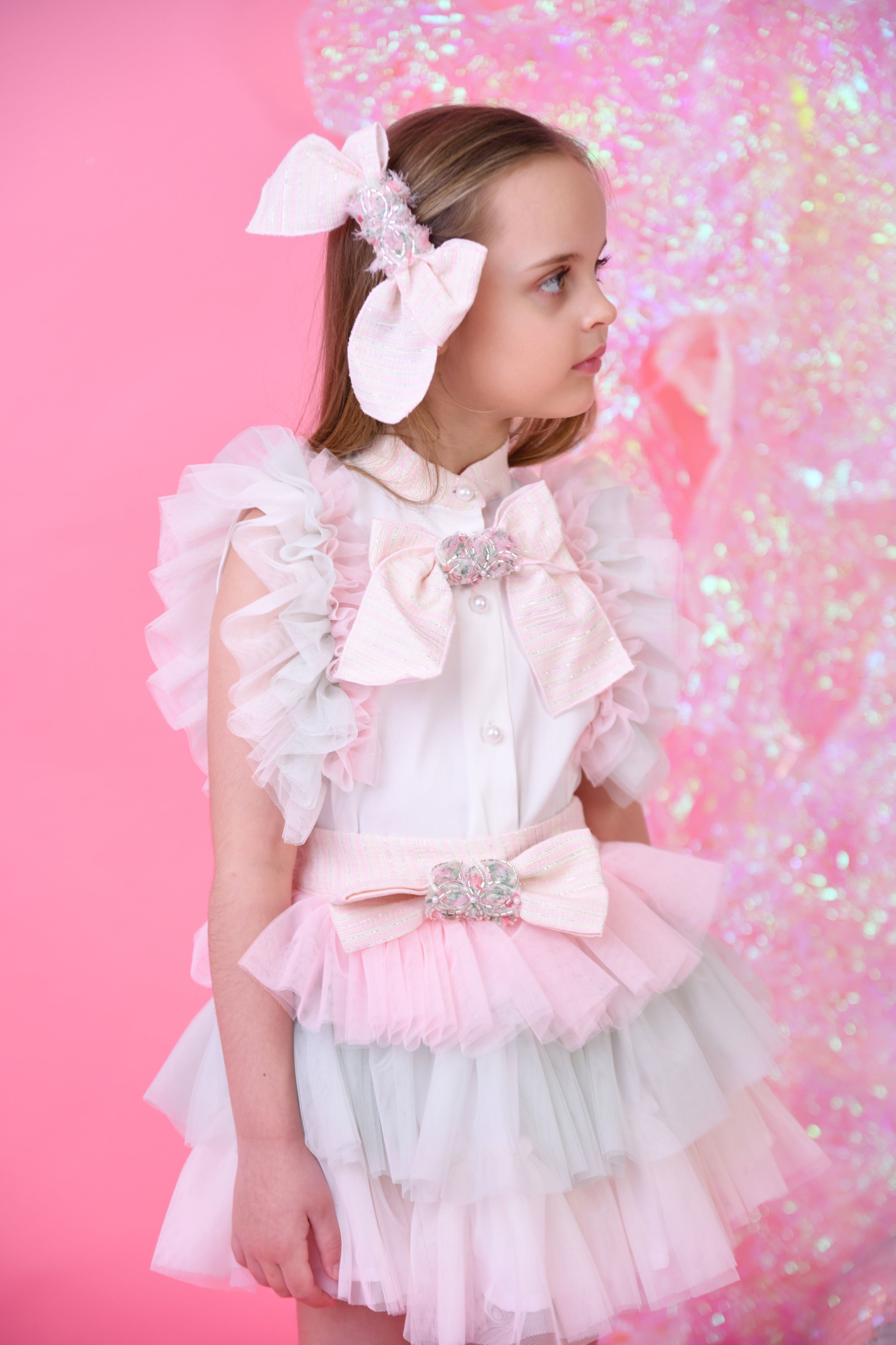 SS25 Naxos Girls Cotton Candy Tulle Skirt Set