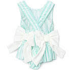 Girls Summer Mint Stripe Swimming Costume Dainty Delilah