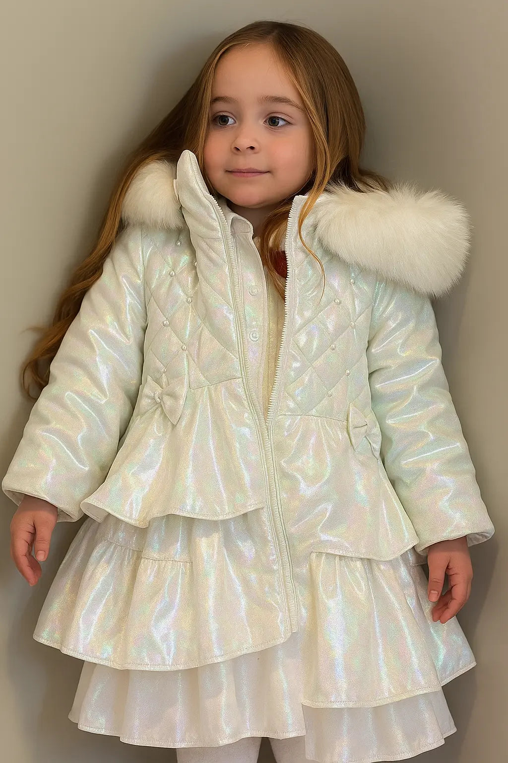 Girls Mermaid Pearl Frilly Coat Dainty Delilah