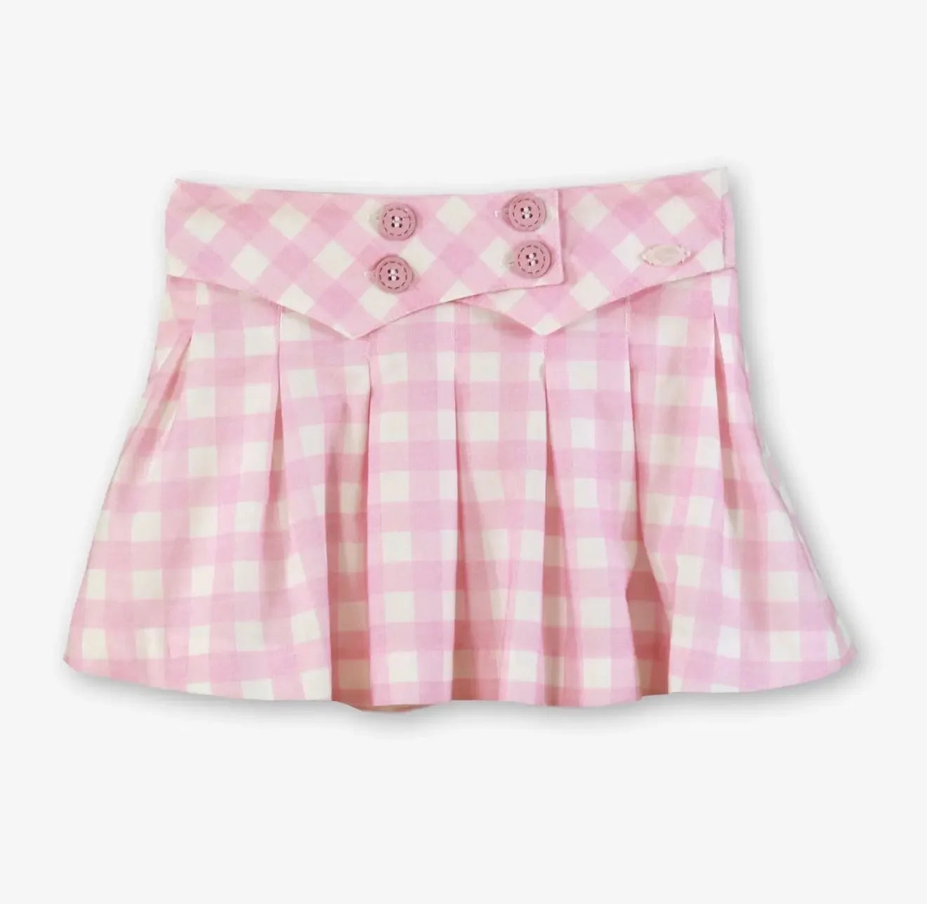 Miranda Girls Pink Floral Shirt & Gingham Skirt Miranda