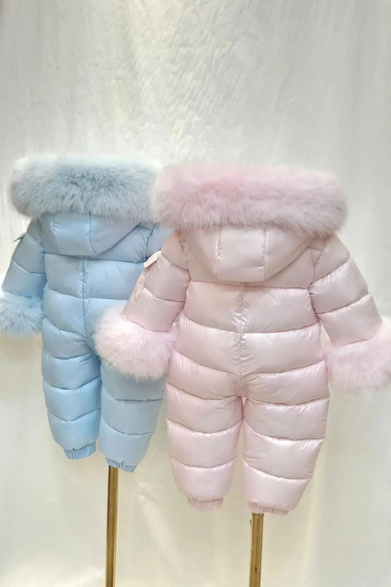 Baby Blue Detachable Fur Snowsuit Dainty Delilah