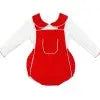 AW25 Baby Boys Red Christmas H Bar Romper Dainty Delilah