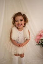 SS26 Naxos Baby Girls Cream Glitter Tulle  Dress & Knickers Naxos