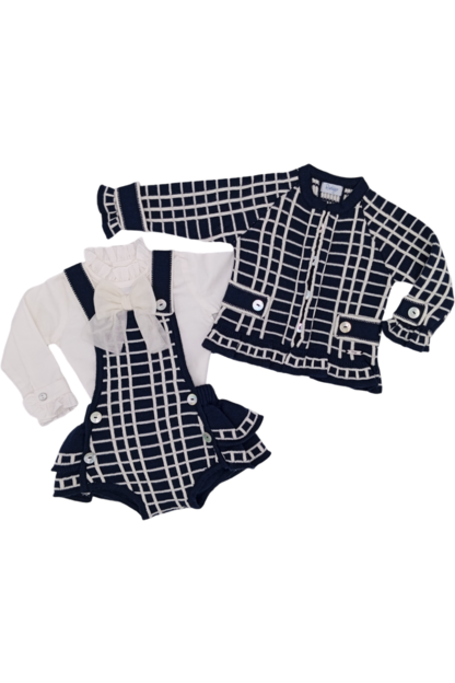 AW24 Rahigo Baby Navy & White Romper Set & Socks