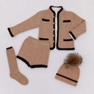 AW26 Rahigo Baby Boys Camel & Brown Knitted Short 5P Set Rahigo Moda Infantil