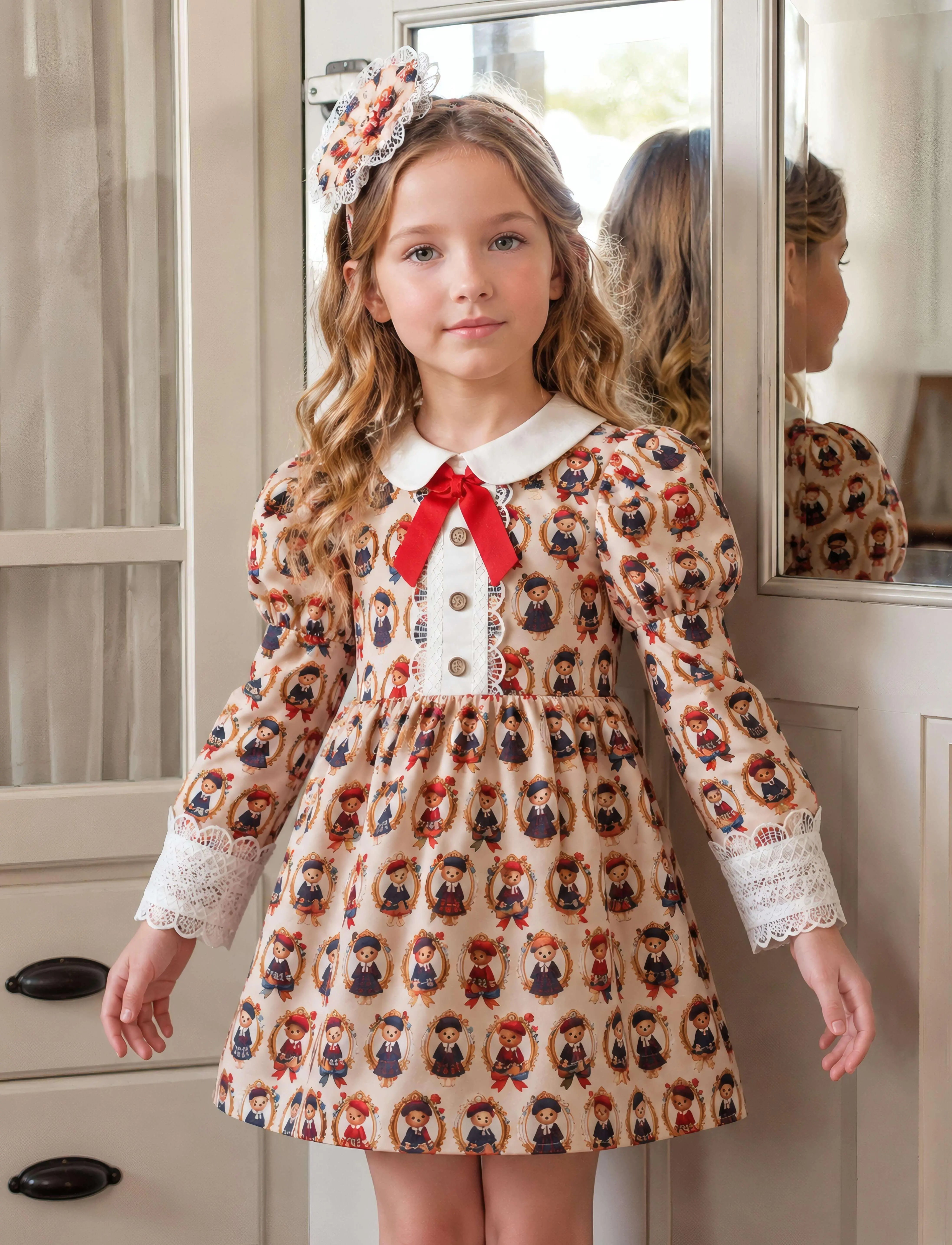 AW26 Rochy Girls Teddy Bear Print Dress Rochy