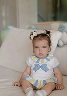 Miranda Baby Girls Lemon & Blue Stripe Jam Pant Set Miranda