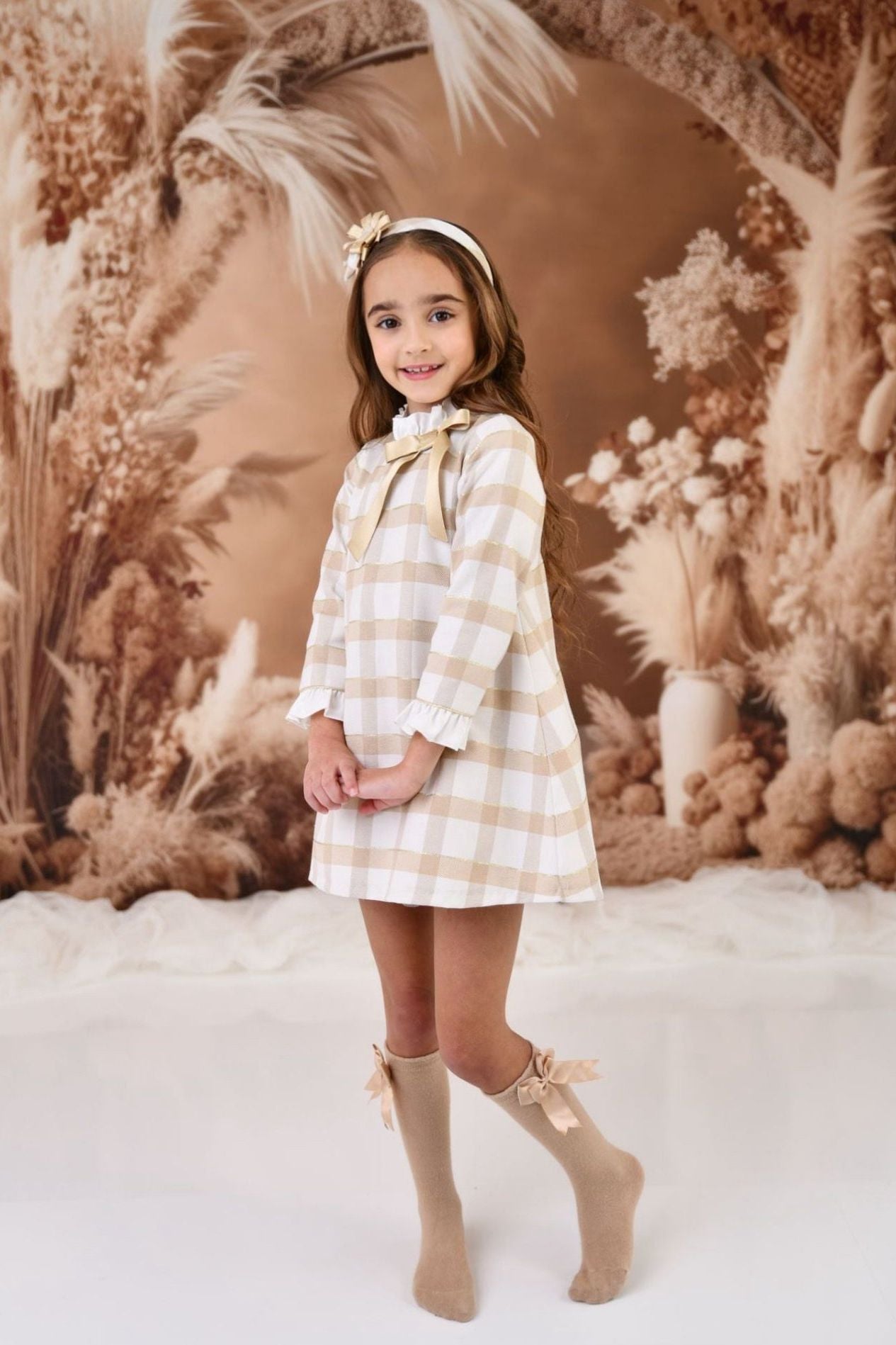 AW24 Rochy Girls Glitter Check Aline Dress