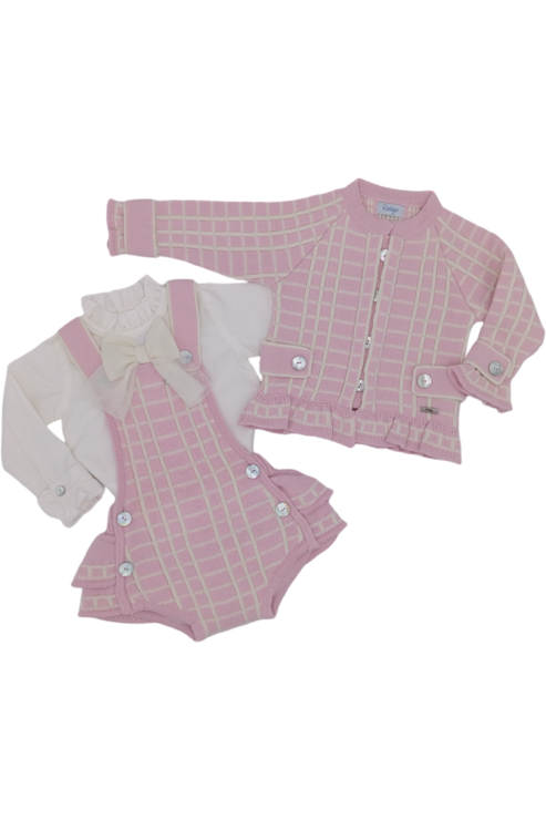 AW24 Rahigo Baby Pink & White 3p Romper dainty Delilah 