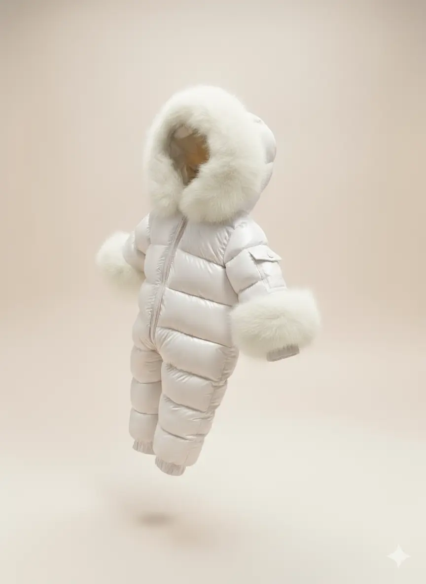 Cream Detachable Fur Snowsuit Dainty Delilah